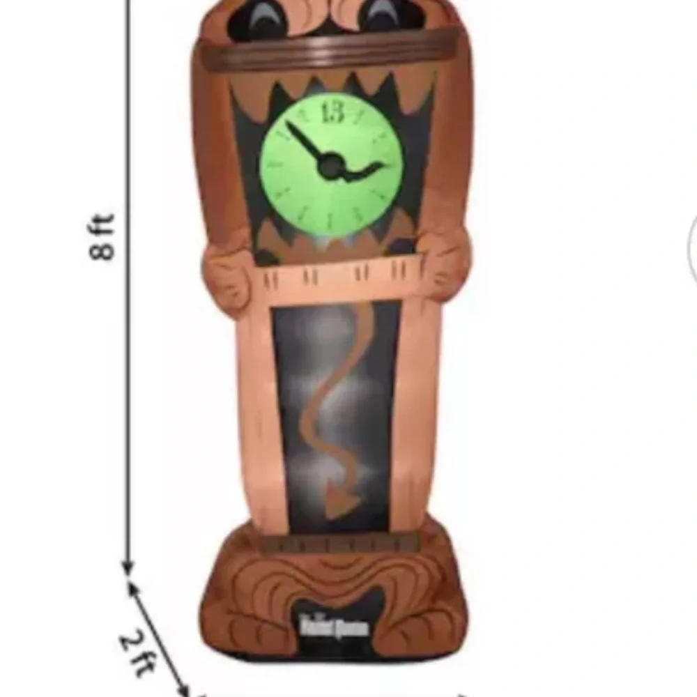2023 Haunted Mansion 8ft Inflatable Clock Light Up Animated Halloween